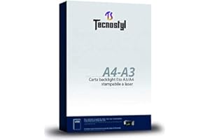 TECNOSTYL Risma da 100 fogli backlite in formato A3. Carta di alta qualità ideale per retroilluminazione nelle vetrine luminose. Utilizzabile con qualsiasi stampante a laser o digitale.