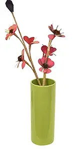Woodenlave Decorative Ceramic Flower Vase Pot for Living Room Office Home Corner Vases for Indoor Plants Latest Flower Designer Planting Vase for Home Decoration - Parrot Green