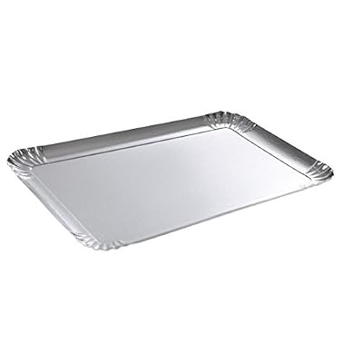 Viphome 6VAJ100AG Lot de 3 Plateaux Carton Rectangle Argent