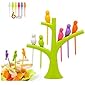 Kitchen4u Designer Bird Fruit Plastic Fork, 7-Piece, Colour May Vary Colour