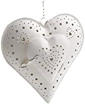 Sacred Essence Heart Hanging Tealight Holder (LARGE) Cream 18cm