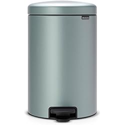 Brabantia 114120 Poubelle à Pédale Newicon avec Seau en Plastique, 20 L - Menthe Métallique