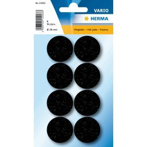 Preisvergleich Produktbild Herma 10 x Filzgleiter schwarz 28 mm VE=8 Stück