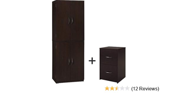 Mainstays Classic Look Tall Storage Cabinet 4 Door With 2 Drawer File Cabinet Black Forrest Amazon In Home Kitchen