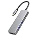 Produktbild QKa USB C-Hub, Typ C zu HDMI-Adapter (Thunderbolt 3-kompatibel) mit HDMI, USBC-Netzteil zum Aufladen, 2 USB 3.0-Anschlüsse, für das MacBook Pro 2018/2017/2016