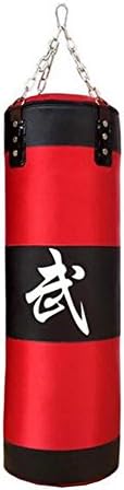 UPANTECH Training Fitness MMA Boxing Heavy Sand Punching Bag With Chain Unisex Empty Punching Bag 70cm 80cm 90cm 100cm(Red) (70cm)