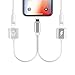 Lightning 2 en 1 Jack Adaptateur Chargeur Casque pour iPhone X / 8 / 8Plus iPhone 7 / 7Plus Écouteur Adaptateur Casque Aux Adaptateur Audio & Charge Jack Adaptateur Connexion Accessoires Lightning Cable Splitter Convertisseur Audio + Charge + Appel téléphonique Support pour iOS10.3 / 11 ( Argent)