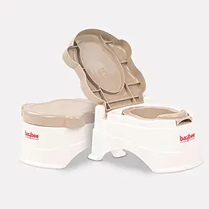 Baybee Lovi Potty Seat for Kids, Baby Potty Training Seat Chair with Closing Lid and Removable Tray | Toilet Seat for kids, Potty Trainer Seat | Potty Seat for 1 - 3 Year Child Boys & Girls (Beige)