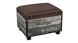 B/H/T: 40/30/32 cm Lifestyle For Home Sitzhocker Vintage Hocker Sitzkiste Believe Aufbewahrung gepolstert mit Stauraum