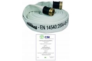 EMME Manichetta Antincendio UNI 45 Bianca UNI EN 14540 (0620) Metri 20