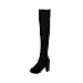 Produktbild Stiefel Damen Schuhe Sonnena Fashion Stricken Langschaft Stiefel Overknee Boots Frauen Zehen Elastische Stretch Dicke Ferse Stiefel Blockabsatz Boots Wildleder Martin Stiefel (36, Sexy Schwarz)
