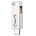 Produktbild Uflatek 32 GB USB-Stick, 2-in-1 Speicherstick Dual USB 3.0 Flash Drive Rotate USB-Flash-Laufwerk Imprägniern Speicher Stick Silber Typ C Pen Drive für Smartphone Tablet PC und Mehr