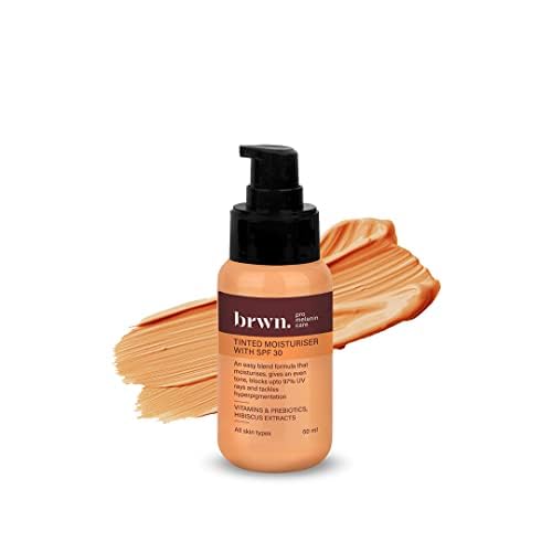 brwn. pro melanin care Tinted Moisturiser For Face With Spf 30 - Almond | 50Ml, 7 Shades | Vitamin B, E And Prebiotics | Ligh