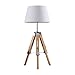 Produktbild Lampenwelt Tripod Tischlampe 'Alessa' dimmbar (Modern) in Weiß aus Textil u.a. für Wohnzimmer & Esszimmer (1 flammig, E27, A+, inkl. Leuchtmittel) - Tischleuchte, Schreibtischlampe, Nachttischlampe