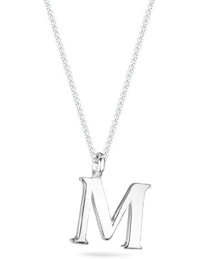 Elli Damen Kette mit Anhänger Buchstabe - M 925 Sterling Silber Länge 45 cm 01503366_45