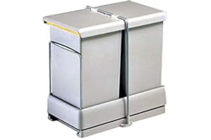 GOLLINUCCI Poubelle coulissante - 2 bacs - 28 l - hauteur 420 mm - Nombre de seaux : 2 - Décor : Gris - Contenance : 28 L - Pour caisson de largeur : 350 mm - Hauteur : 420 mm - Profondeur : 440 mm - Largeur : 2
