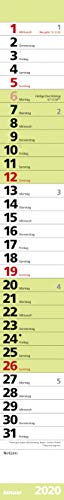 Streifenplaner Colour 2020: Streifenkalender mit Datumsschieber, extra Platz für Notizen und Spiralbindung I schmal im Format: 11,4 x 89 cm