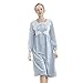 Produktbild MIAOMIAOWANG Frauen Langarm Pyjamas Spitze Rüschen weich Herbst Winter Prinzessin Kleid Nachtwäsche Nachthemd blau