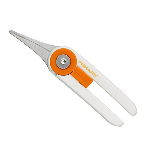 Fiskars Kräutergartenschere, Gesamtlänge 14,5 cm, Rostfreie Stahl-Klingen/Kunststoff-Griffe, Weiß/Orange, 1003481 - 2
