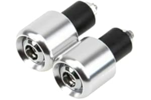 CALIWILL 7/8 Inch 22mm Motorcycle Handlebar Ends Plug Motorcycle Handlebar Ends Plug Grip Weights Anti Vibration 2 PCS (Silver)