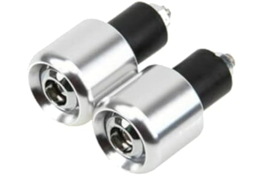 7/8 Inch 22mm Motorcycle Handlebar Ends Plug Motorcycle Handlebar Ends Plug Grip Weights Anti Vibration 2 PCS (Silver)