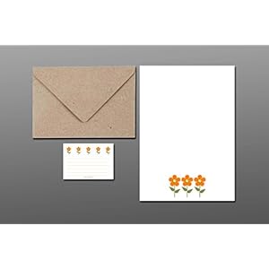 Briefpapier Set / Blumen retro No 7