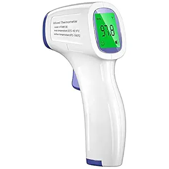 aku Luxos  Swadesi Econ Non-Contact Digital Infrared Thermometer Gun Non Contact Thermometer Battery Included (White). ASIN: B08K939MX8