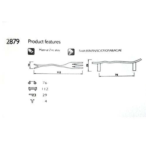 Gazechimp Kreative Gabel Design Möbelknopf Griffe Knopf für Schrank Kleiderschrank Schublade 76mm - 7