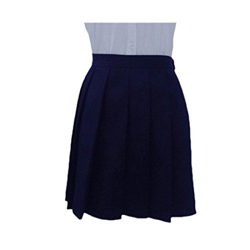QIYUN.Z Moda Cosplay Japones Plisadas Alta Cintura Uniformes Estudiantiles Faldas De Color Solido