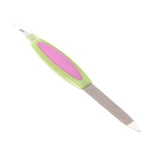 2-in-1 Double-Sided Nail File Cuticle Trimmer Manicure Tool--Random Color