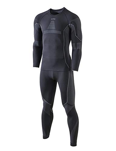 Preisvergleich Produktbild Selighting Herren Funktionsunterwäsche Thermo Skiunterwäsche Warme Unterwäsche Set für Ski Radsport Fitness Laufen (M, Grau)