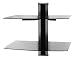 Produktbild Pronomic DVD-450B Wandregal (2 Glasböden, 8 kg Tragkraft je Boden, Kabelmanagement, für DVD; HiFi, Blu-ray-Player, Spielekonsolen) schwarz