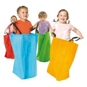 Equilibre et Aventure  Kit de 4 Grands Sacs en Tissu avec poignées de 55 x 25 x 25 cm pour Course en Sac d'enfants.