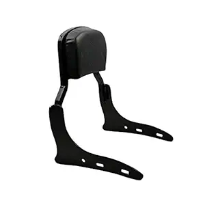 Dhe Best RBP20 Harley Style Full Black Backrest Support Cushion Pillion Bar for Royal Enfield Classic 350.