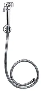 CERA Brass Health Faucet with Wall Hook and 1-Meter Stainless Steel Braided Rubber Hose Pipe