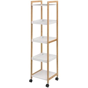 eSituro Standregal Kücheregal Lagerregal mit Rolle 5 Ebenen Dekorregal