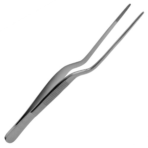 Kochpinzette - Bratpinzette - Wendepinzette - Gourmet-Pinzette - Bajonettpinzette - Länge: 14 cm - rostfreier Edelstahl