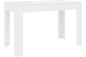 vidaXL Tavolo da Pranzo Minimalista Elegante Robusto Moderno Arredo Casa Cucina Salotto Semplice Bianco Lucido 120x60x76 cm in Truciolato