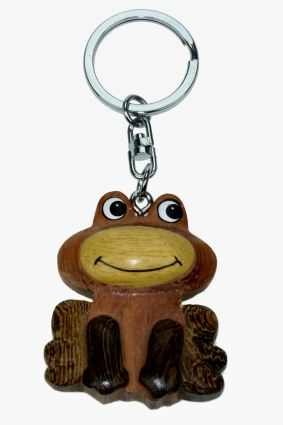 Rana de peluche de rana de hojas de rana y sapo * Llavero de madera