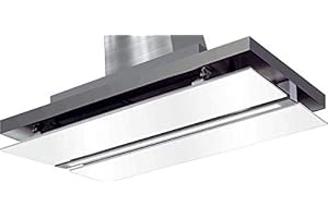 Kaiser 1047 Premium Dunstabzugshaube Deckenhaube 100cm, 1250m³/h,Weißglas Edelstahl, Abzugshaube,Dunstabzugshaube Einbau,Inkluisve Fernbedienung,Ablufthaube, Umlufthaube,Inklusive Umluftset