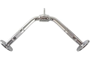 ScSPORTS® Barre en V pour Triceps - Forme V, Chromé, Poignée Moletée, Charge Max 200 kg - Barre de Traction pour Câble, Manche Traction à Câble, Musculation, Fitness