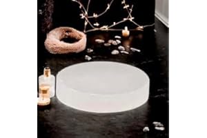 4ALL Placa de carga de selenita de disco redondo de cristal de carga de selenita placa de carga cristales de carga (7 cm)