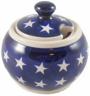 Polish Pottery Boleslawiec Sugar Bowl, Small, 0.15L in STAR pattern