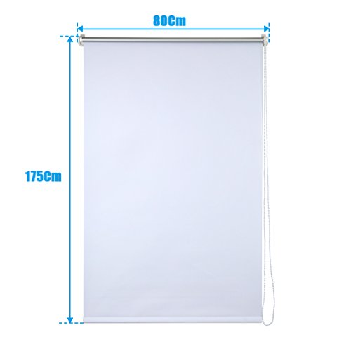 SHINY HOME® Verdunkelungsrollo Klemmfix Verdunklungsrollo ohne Bohren Klemmrollo Seitenzug 80x175cm (Weiß) - 7