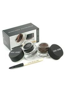 Long Wear Gel Eyeliner Duo: 2x Gel Eyeliner 3g (Black Ink Sepia Ink) + Mini Ultra Fine Eye Liner Brush 3pcs