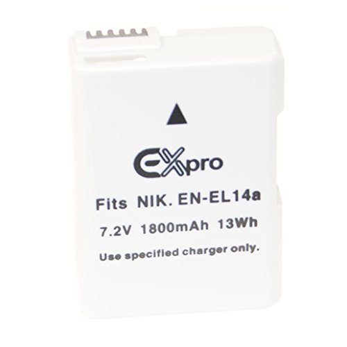 Ex-Pro    Nikon EN-EL14  EN-EL14  a       1800  mAh Ultra Capacity Power Plus   Lithium Li-Ion Batterie pour Appareil Photo Num  rique Nikon P7000  P7100  P7700  et DSLR D3000  D3100  D3200  D5000  D5100  D5200