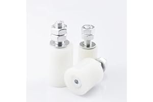 KIMUWOTE 2Pcs Poulie de Porte Coulissante, Roue Avec Roulements à Billes, Plaque de Guidage Nylon, Roue en Nylon Résistant à La Corrosion, Roue en Nylon Lourd, Rouleau de Porte de Grange-40 * 60MM