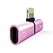 Price comparison product image NiceButy Adapter for Mini Jack 3.5 mm Audio Adapter 2 in 1 Charger Adapter for Headphones for iPhone 7 8X Pink