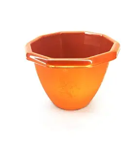 grovith Plastic Conical Orchid Modern Decorative Beautiful & Colourful Gardening Pot for House Plants, Nursery, Flowers, & Succulents 6.5 Inch Set of 5 (Brown)