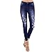 Produktbild Damen Skinny Jeanshose MEIbax elastischer zerrissener Leopard Druck Denim Plus Hosen Jeans